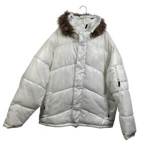South Pole Men's White Faux Fur Hooded Puffer Jacket Size 2XL 9925-1Clo4